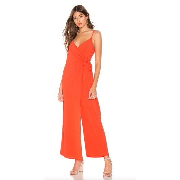 Show Me Your MuMu Daria Wrap Jumpsuit – Bellini Orange – Size M - Picture 1 of 6